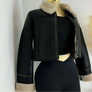 Black leather jacket